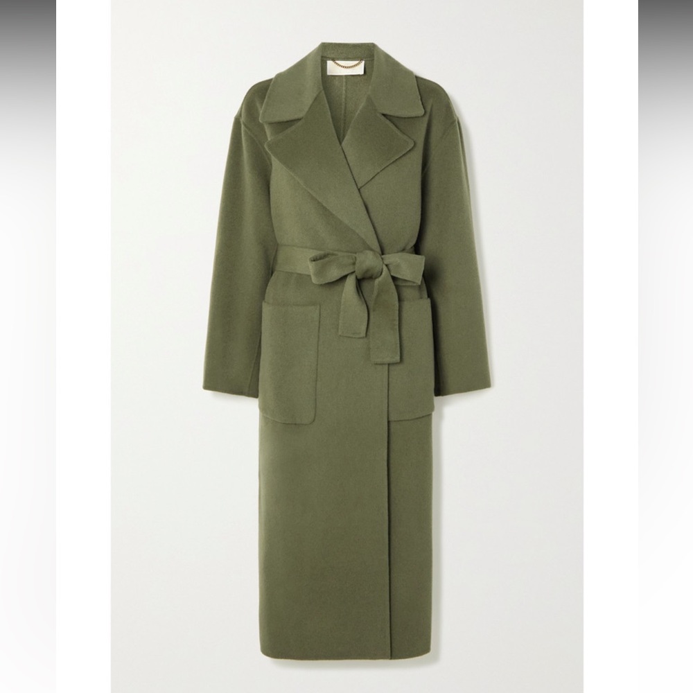 MICHAEL MICHAEL KORS
Belted wool-blend felt coat
Green Medium